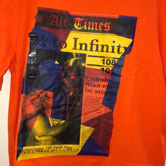 NWT Air Jordan News Clipping Tshirt in Orange - Picture 2 of 8